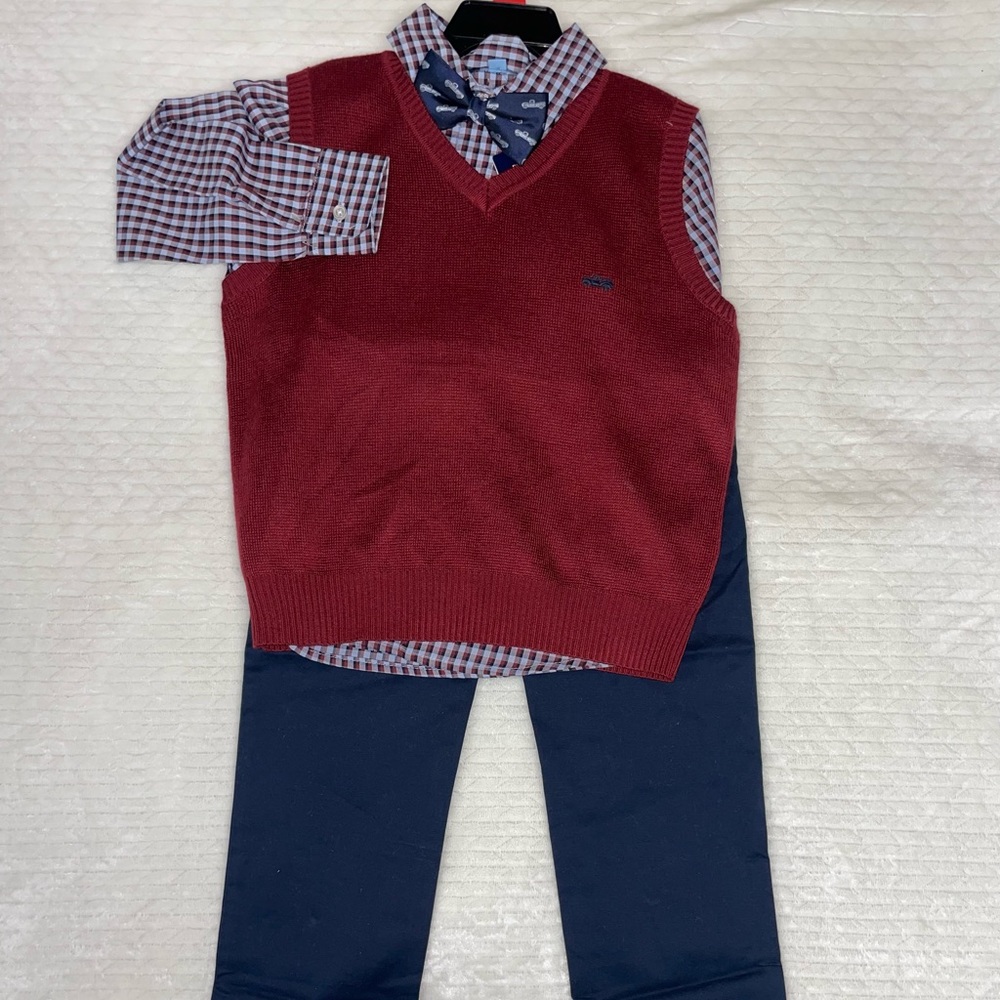 Andy & Evan Boys 4-Piece Vest Set Blue Outfit Set - NWT